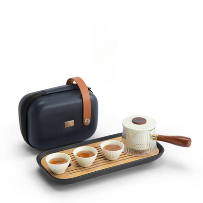 Portable Tea Set With Case |"Dongli" Travel Tea Set With Tray| Ci & Ti