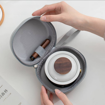 Chinese Travel Tea Set | Portable Tea Set - Zen Design | Ci & Ti